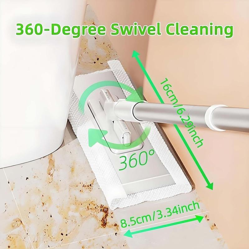 Snap Grip Mini Mop, Cloth Changing Mini Mop, Zero Touch Mini Mops, Disposable Dust Mop with 8/10 Reusable Cloths, Long Handle Wet and Dry, All Rags Can Be Installed, Retractable Gap Dust Cleaner Flat Mops with Locking Head & Sweeping Cloths for Multi Clea