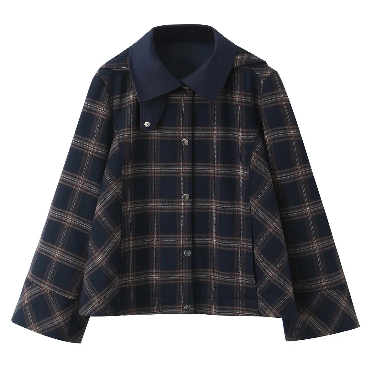 Rae: Plaid Spring Funnel Jacket