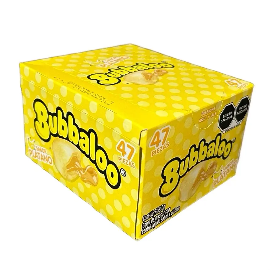 Bubbaloo Platano Gum Banana Flavor - 47 Pieces Chewing Gum Snack Bubblegum mexican candy dulces sour gummy bubble center