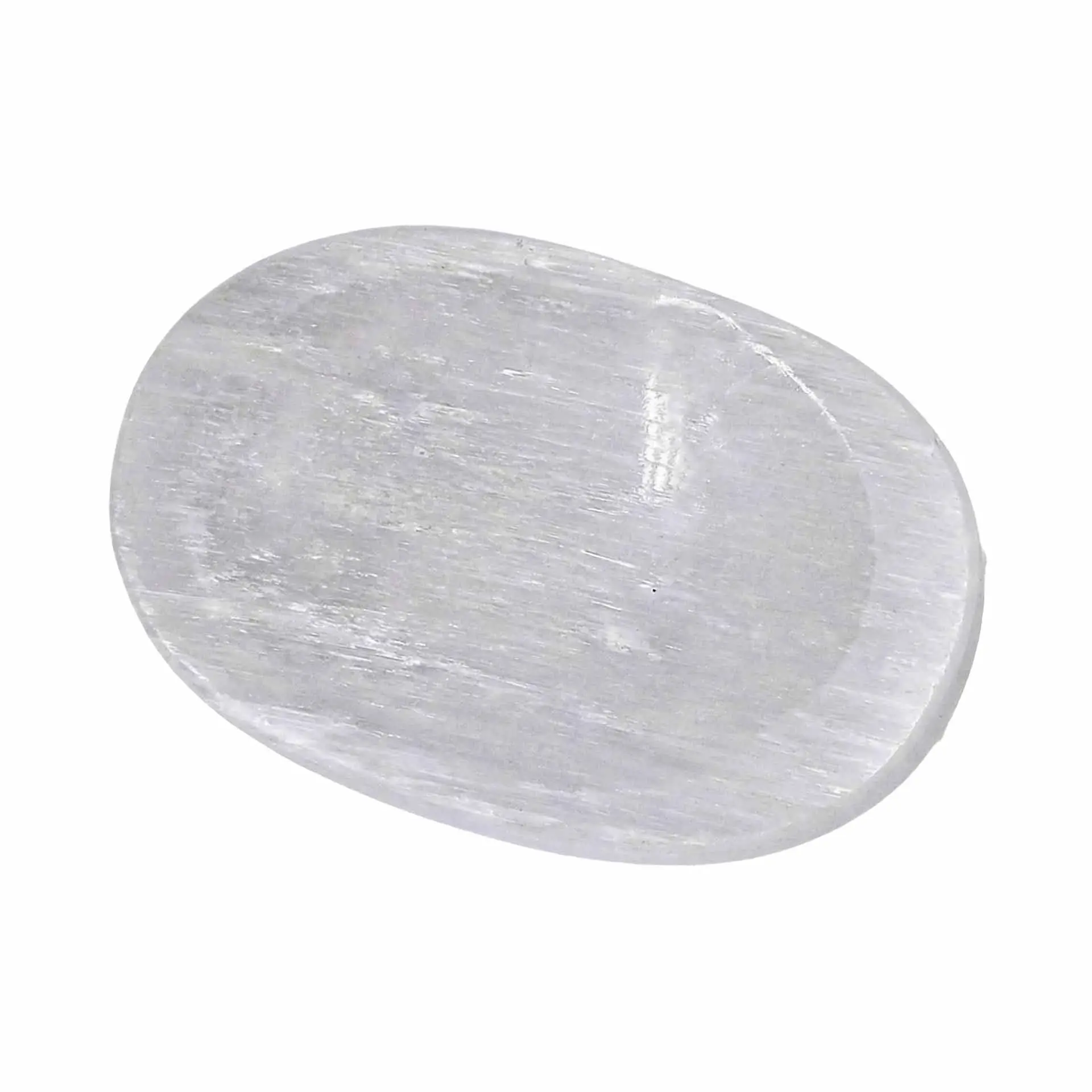 Selenite Worry Stone — Meditation &amp; Anxiety Relief Crystal Palm Stone