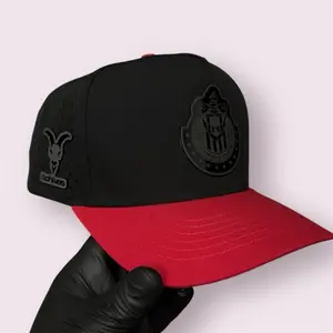 CHIVAS DE GUADALAJARA Black & Red Adjustable Snapback Baseball Cap - Men's Casual Polyester Hat with Team Logo Print & Patch, Sports Fan Accessory, Adjustable Snapback Cap