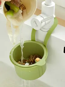 Sink Strainer Basket, Self-Cleaning Food Catcher with Button Lid, Removable Drain Basket, Faucet Hanging Design, Storage Holder & Water Filter for Kitchen