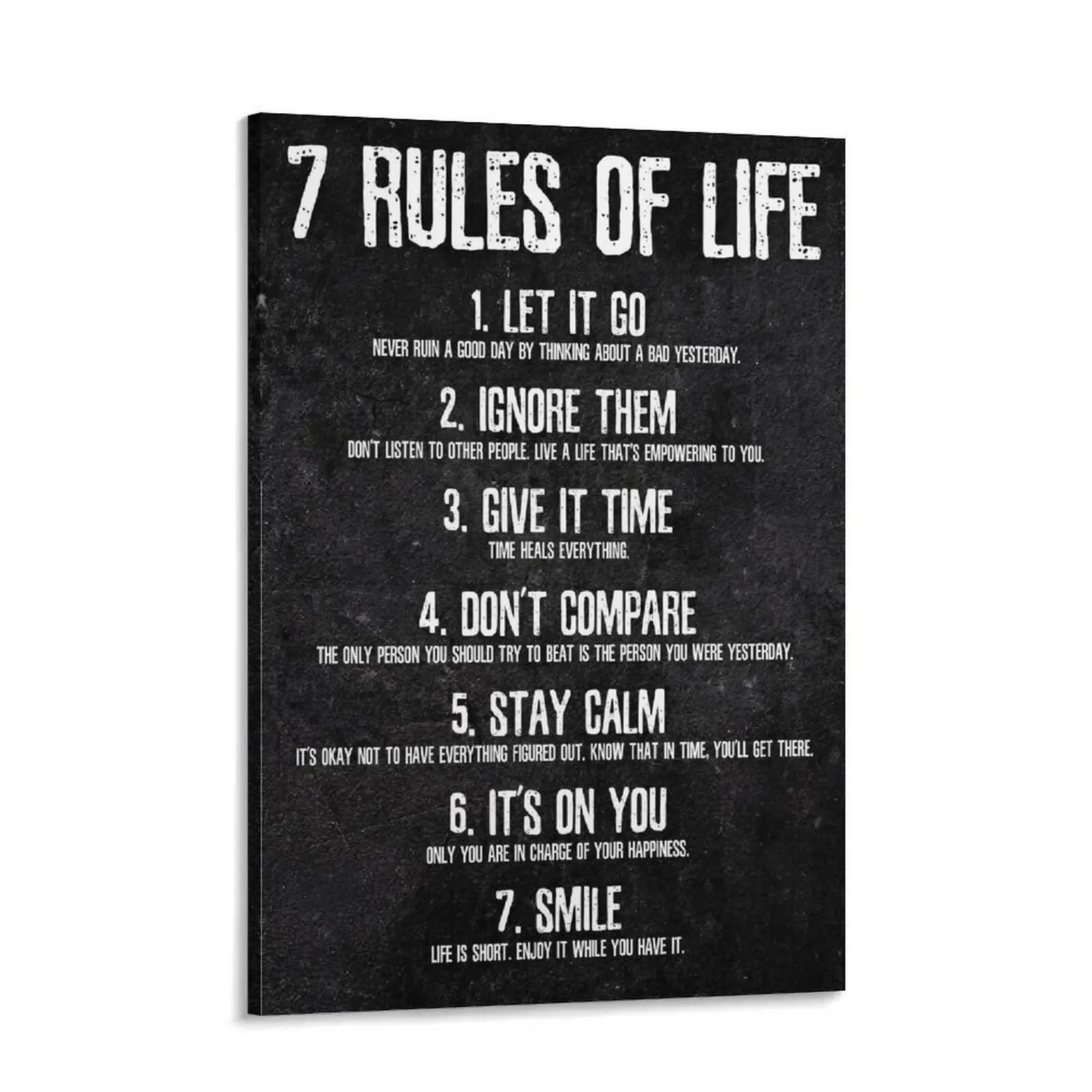 7 Rules of Life   Art, Motivational  Poster  Office Decor.Motivational   Print, Success Mindset  Decor  Office.Personal Growth    Art, Workspace Motivation Decor