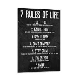 7 Rules of Life   Art, Motivational  Poster  Office Decor.Motivational   Print, Success Mindset  Decor  Office.Personal Growth    Art, Workspace Motivation Decor