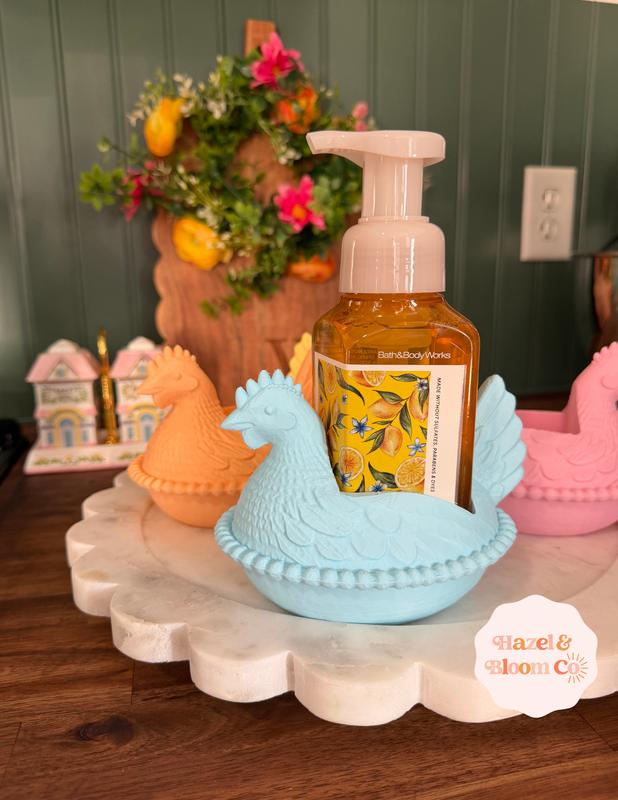 Hen on Nest Soap Holder for Foaming Soap Cottagecore Farmhouse Decor
