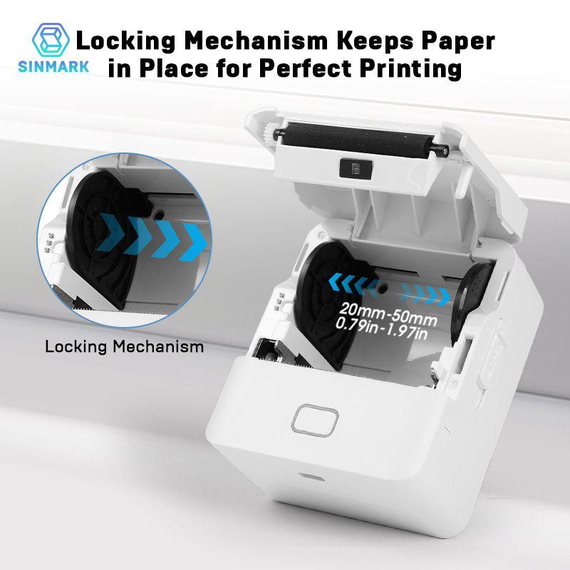 Sinmark Sk20 Wireless Portable Label Printer + 6 Label Rolls, USB Rechargeable, Compatible with iOS/android/windows, Ideal for Barcodes, Retail, Gifts, Portable Handheld Printer