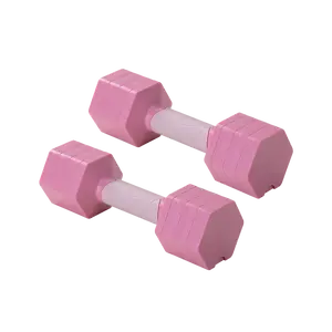Adjustable Dumbbell Set with Weight Plates, Non-Slip Handle, Quick Adjustment System, Black and Yellow (Pink - 5 lb Pair)