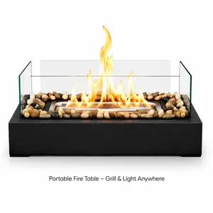 Portable Tabletop Fire Pit – Smokeless Mini Fireplace for Indoor & Outdoor