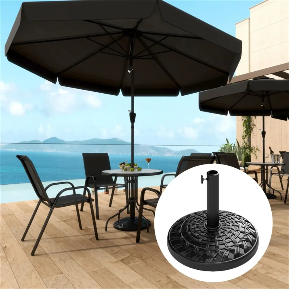 Sturdy Concrete Patio Umbrella Base - 26 lbs., Assembly Required, Chic Accent, Suitable for Gardens and Terraces