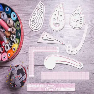 9-piece set Sewing ruler, clothing pattern making and stacking ruler, multifunctional curve ruler, For Designers and Tailors, pattern making, drawing and DIY