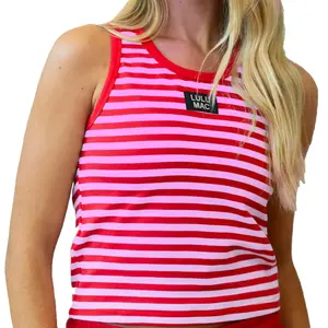 LULU MAC STRIPE Tank-RED/PINK