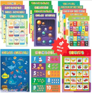 16 Kids Laminated Educational posters for Toddlers Classroom and Teacher Decor for kids, Perfect for Ages 1-5, Ideal for Elementary and Boho-themed Rooms.