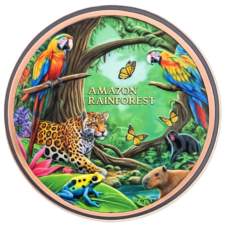 5 oz Copper Amazon Rainforest Natural Wonders with Acrylic Case