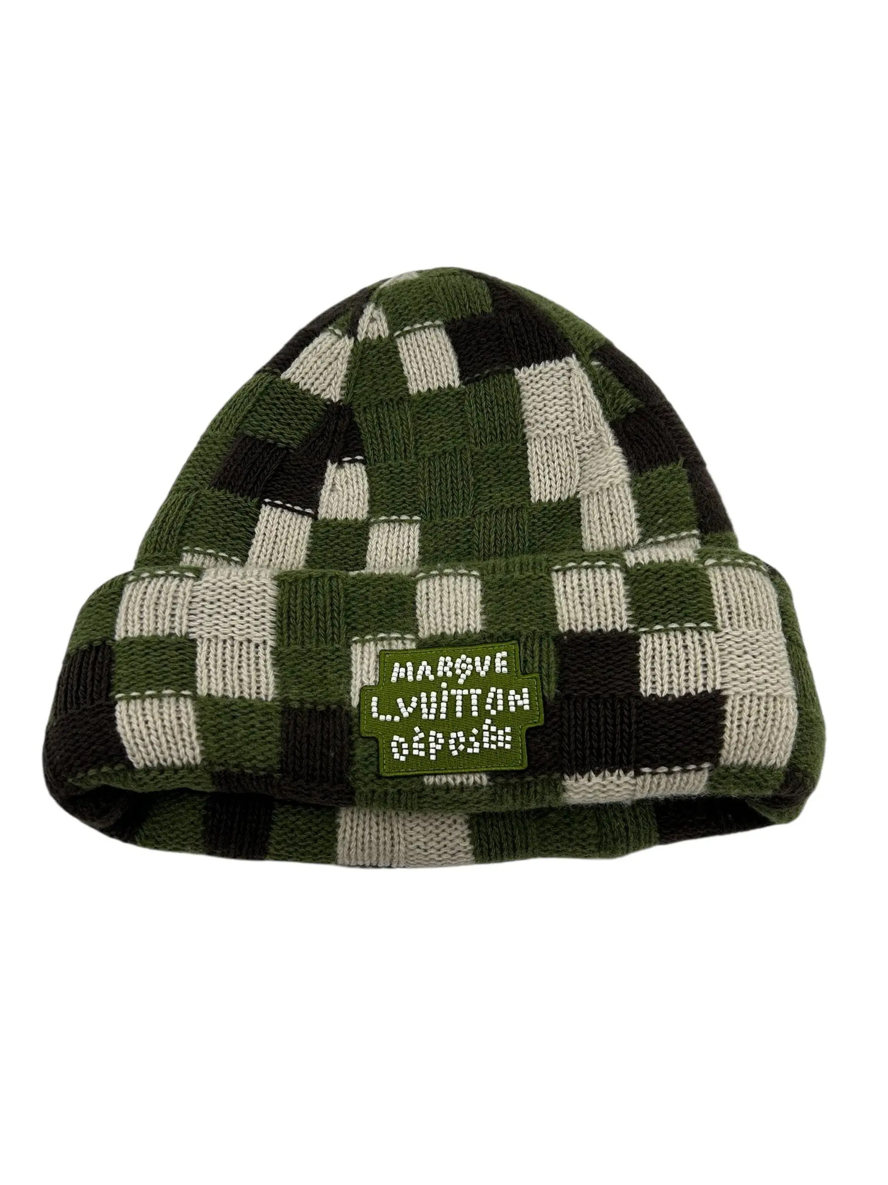 992681 Louis Vuitton Damoflage Beanie Green Damoflage Damier