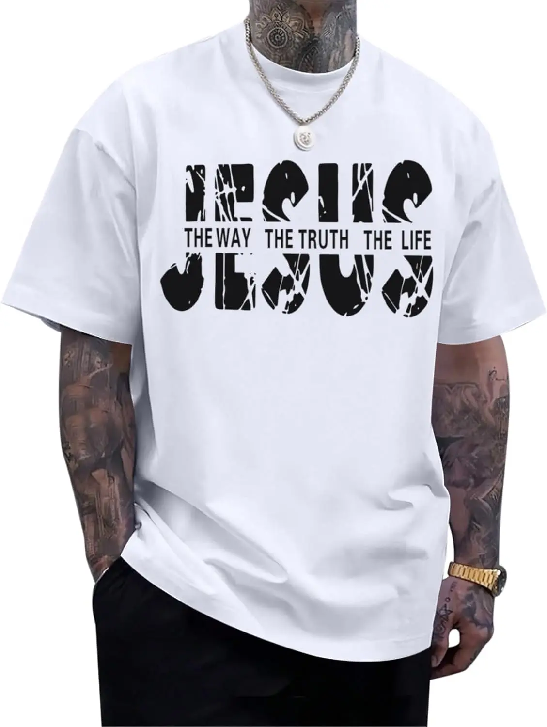Christian Jesus Faith Graphic T Shirt for Men Women Unisex Black White Short Sleeve Tee God Cross Bible Verse Inspirational Print Shirt Religious Streetwear Casual Idea