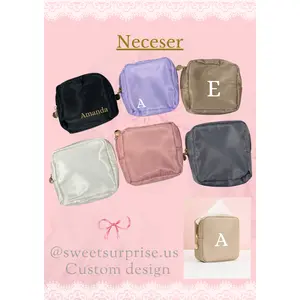 Personalized Travel Cosmetic Pouch - Custom Name or Initials, Compact Shape, Lightweight, Travel-Ready Functional Make-Up Bag