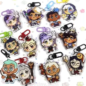 Amity, Luz, Hunter, Willow, Eda, Lilith, the Colletor, Gus and Raine. The Owl House keychains epoxy