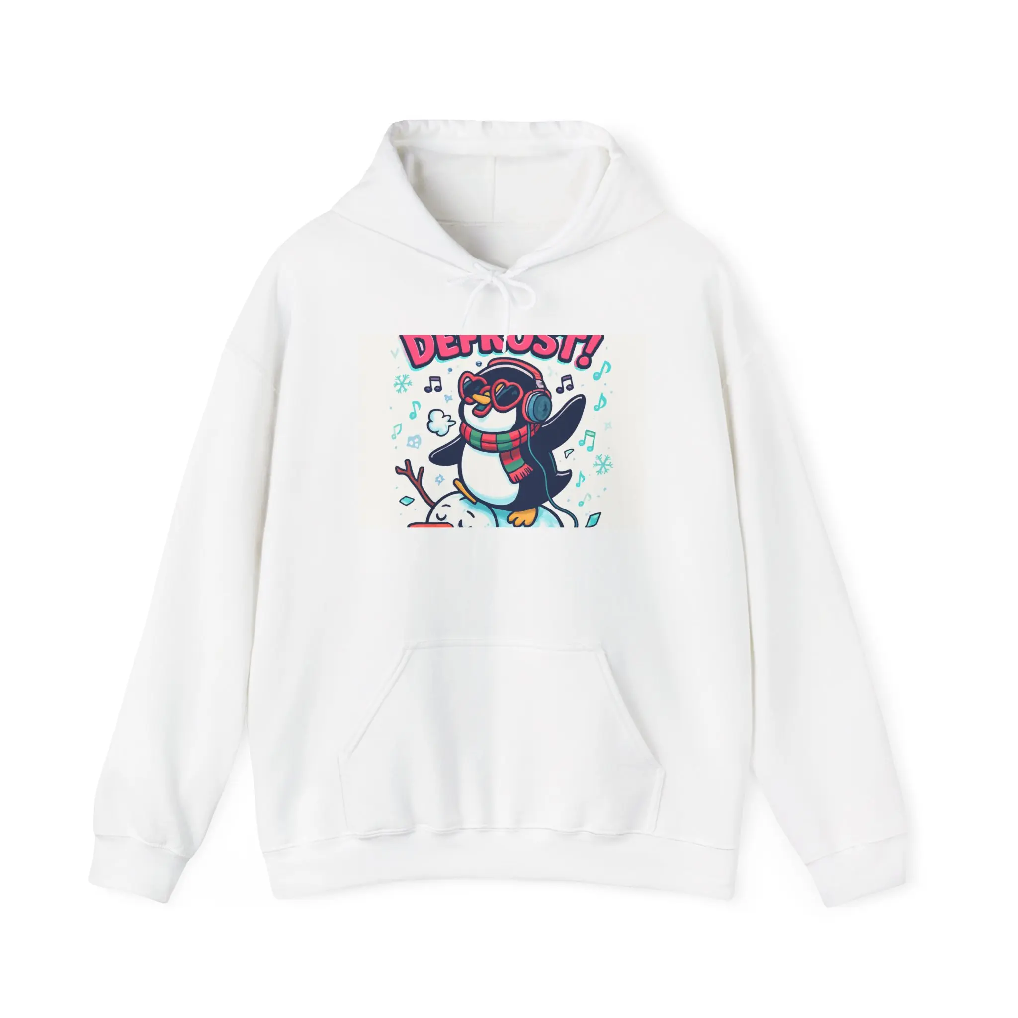 Dab Penguin Wearing Scarf Hoodie | Cute Winter Penguin Illustration