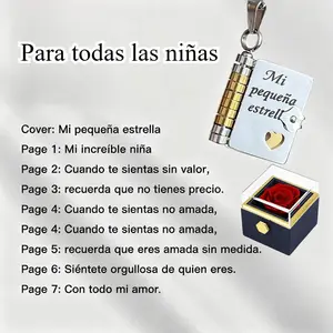 Collar diseñado para niñas, con hermosas bendiciones en español. Es el regalo perfecto para cumpleaños, graduaciones, Navidad y un sincero obsequio de amor. Incluye una caja de joyero rosa.