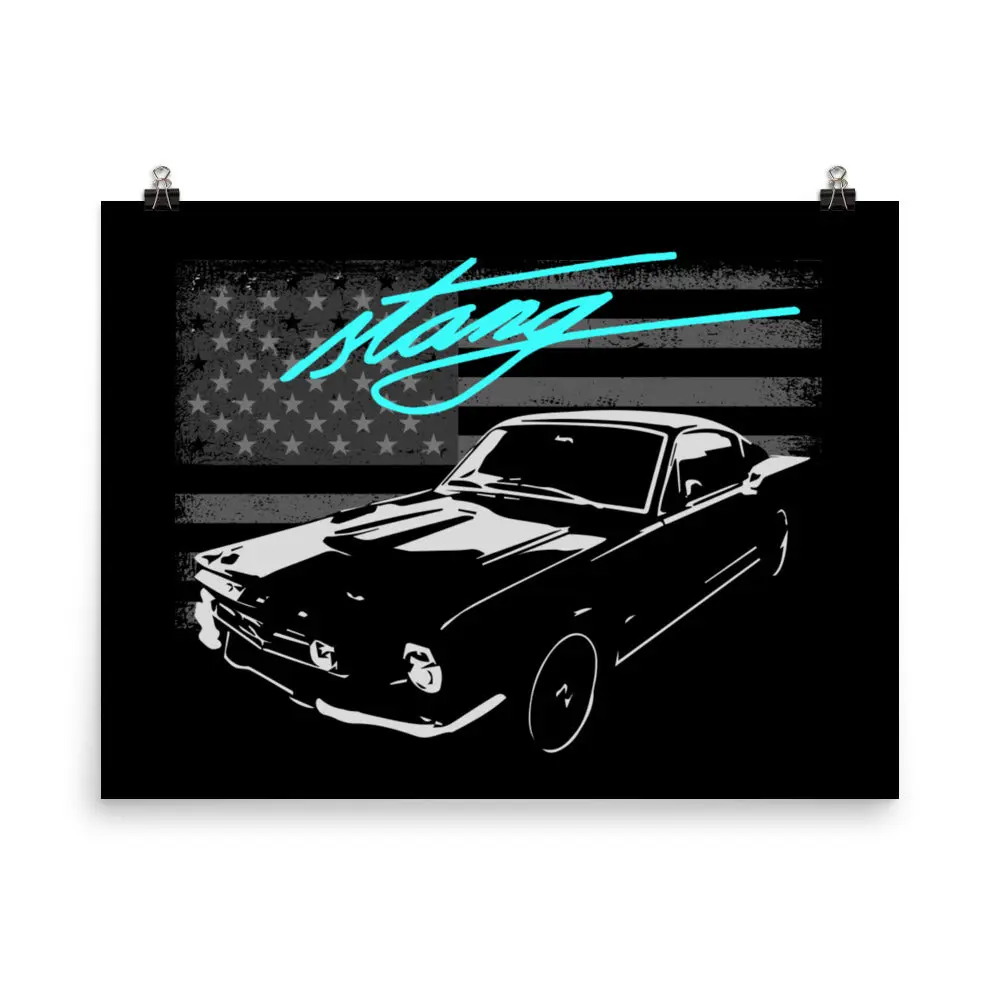 Vintage Mustang Poster