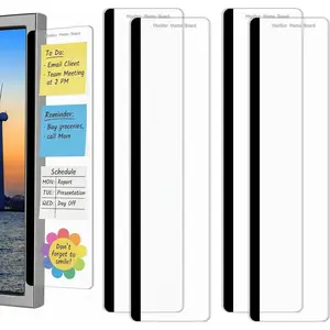 4 count  Memo Board,   Sticky Note Holder  Desk Accessories, Transparent Side Note Desktop Memo Board for Office  Desktop
