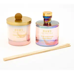 Home Reflections Tulip Hydrangea Candle and Diffuser Set