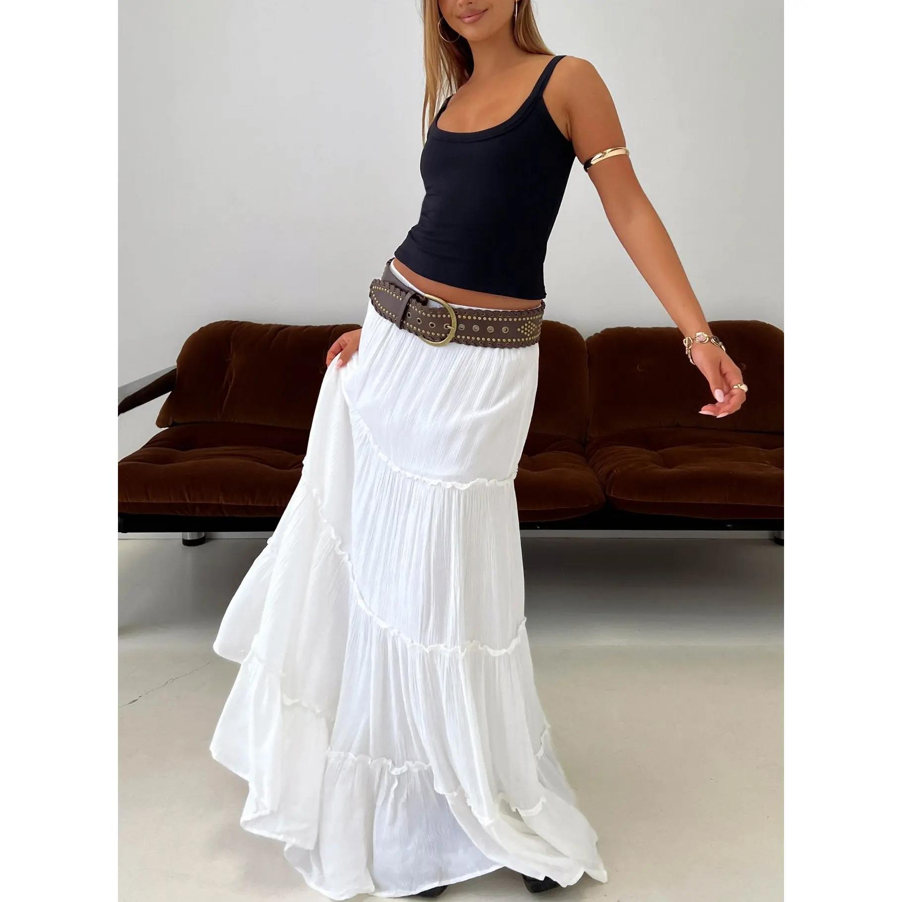 Miriah Maxi Skirt White Petite