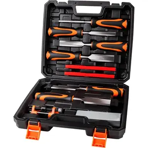 10 Pieces Wood Chisel Set, 6 Pieces High Quality Wood Chisel Belt Sharpening Guide, Sharpening Stone and Carpenter's Pencil, Wood Carving Tool Set Suitable for DIY and Professional Use (6-38mm)