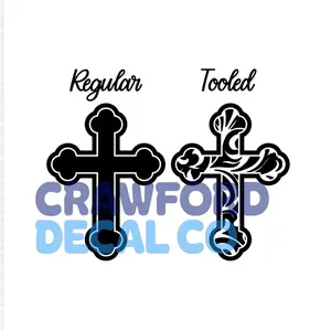 New Orthodox Cross Decal Tooled or Regular for Trucks Cars and More - Stylish Design Options Available