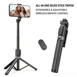 3-in-1 Selfie Stick Tripod, Telescopic Portable Selfie Stick with Detachable Wireless Remote and Tripod Stand, Compatible with Smartphones iPhone, Samsung, Huawei, Xiaomi