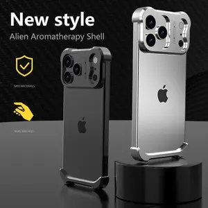Fin Luxury Irregular Titanium Alloy Bumper For IPhone 17 Air Pro Max 16 15 14 13 Lens Protector Shockproof Borderless Protect Cover