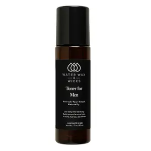 Water Wax & Wicks Calming Blend Toner for Men - Alcohol-Free Formula with Glycerin & Menthol for Daily Use - 1.7 oz