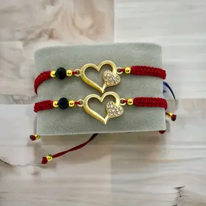 Heart charms bracelets adjustable RED