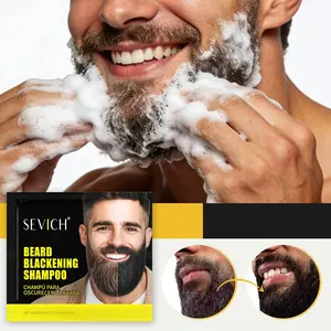 10 Bags Men's Hair Dye Shampoo, Instant Black Hair Dye, Beard Shampoo, One Wash Beards, Portable Small Packaging