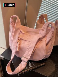 Corduroy crescent, stylish and versatile, perfect for commuting, work, or as a crossbody bag. Zipper closure. Suitable for dates, commuting, shopping, casual outings, and everyday accessories. Corduroy Hobo Bag