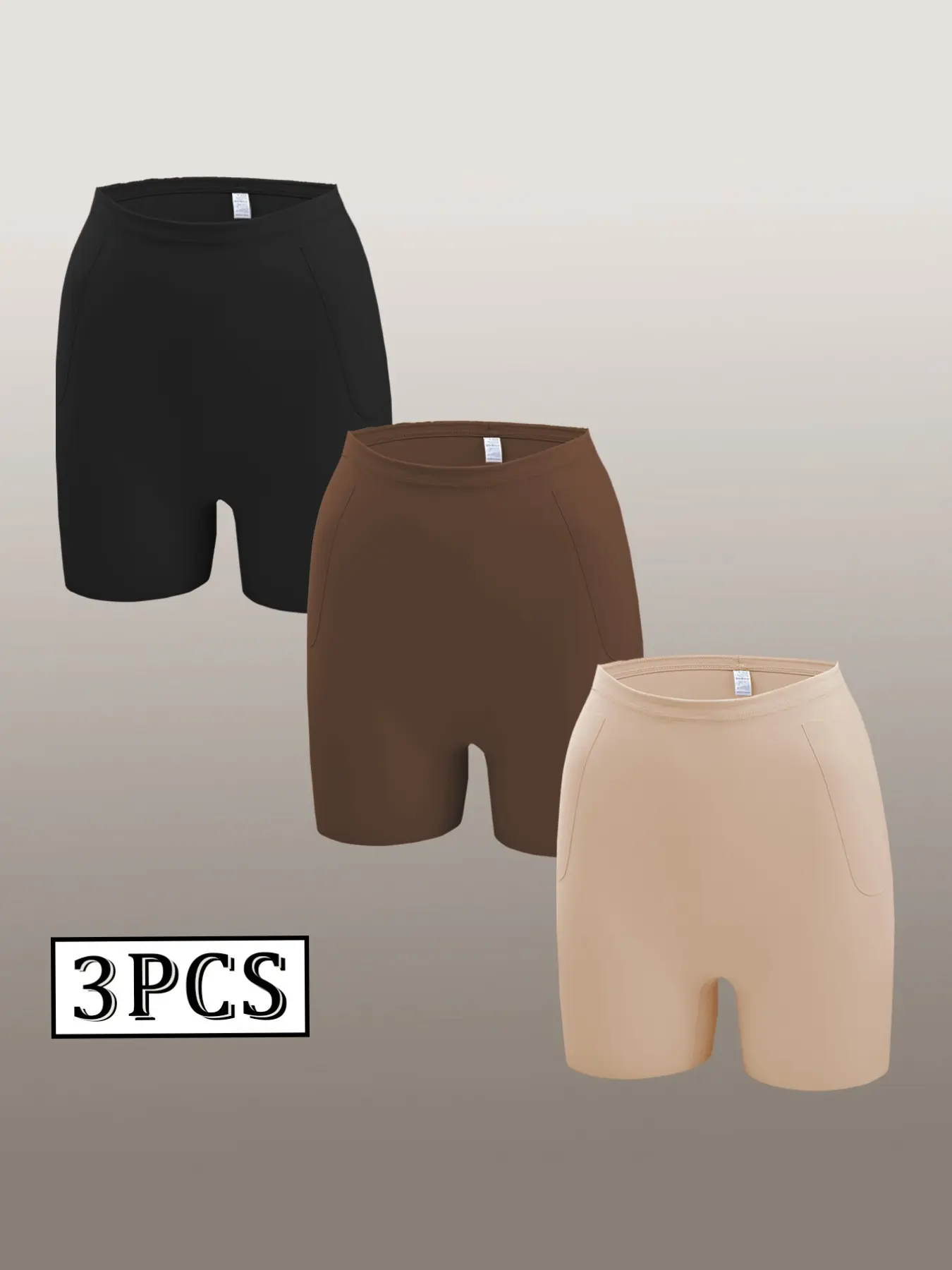 🔥 3 Pack 3 Colors High Waist Anti Chafing Shorts With Pockets, High Stretch Skin-Friendly Breathable Fabric, Tummy Control Butt Lifting No Roll Down No Pinching, No Show Slip Shorts For Under Dresses Daily Wear