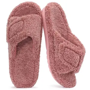 KIDMI Women's Orthopedic Slippers with Arch Support Adjustable Open Toe House Shoes for Plantar Fasciitis