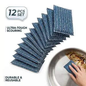 12 Piece Blue Jacquard Sponge Cloth Set