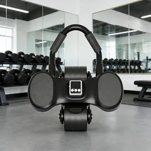 Ab Roller Wheel with Built-in Timer & Elbow Support | Automatic Rebound Core Trainer with Knee Mat for Men & Women