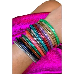 The Bolter Bangle Stack, Thai Buddhist Temple Bracelets, Mantra Bangle Set, Trendy Jewelry Accessories