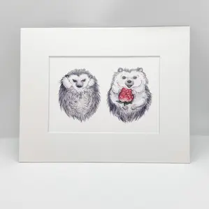 Hedgehog Noms (Food is Good) Watercolor Print