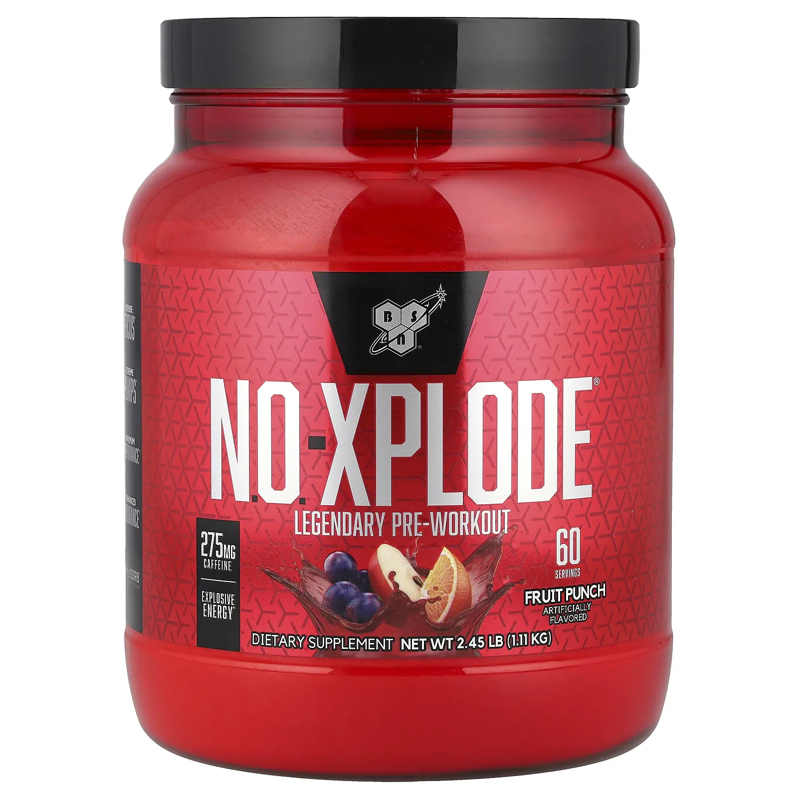 BSN N.O.-XPLODE®, Legendary Pre-Workout, Fruit Punch, 2.45 lbs (1.11 kg)