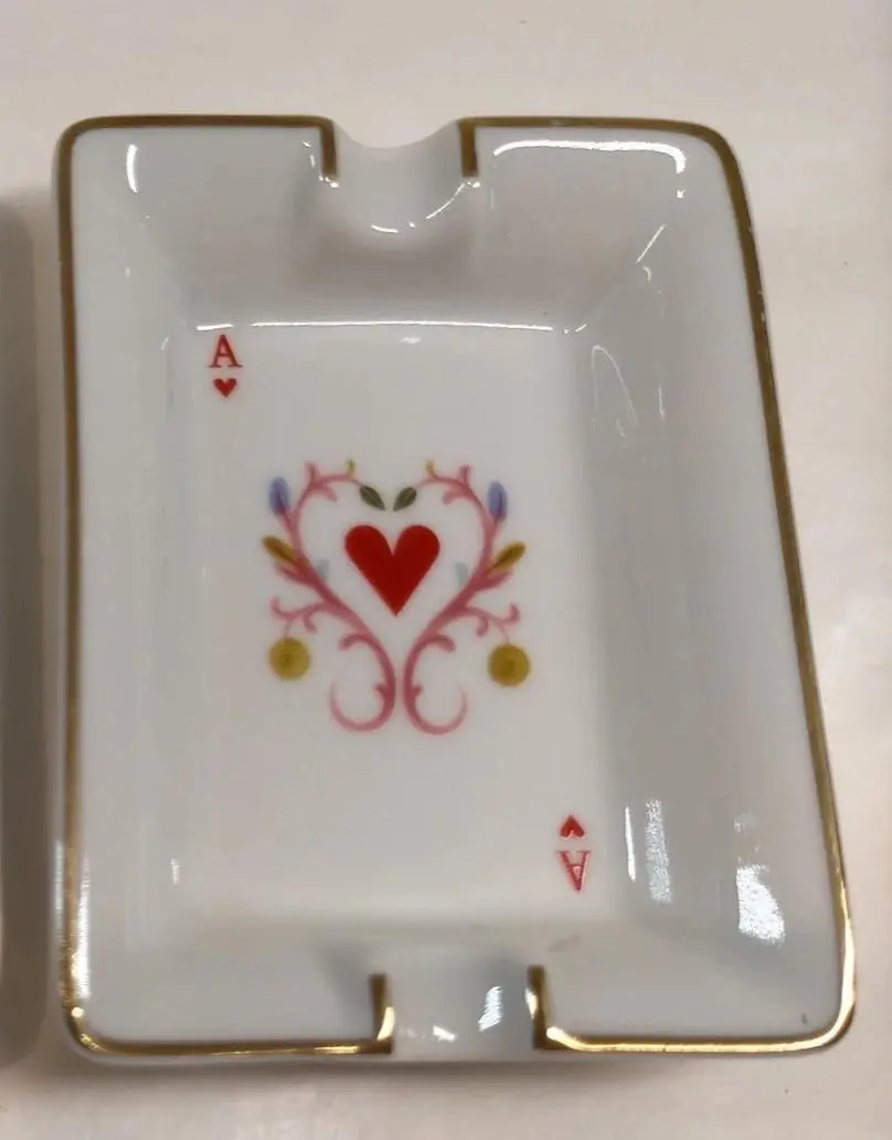 Pre-owned Hermes Ashtray Whites Gold Pottery 12190478617/204206