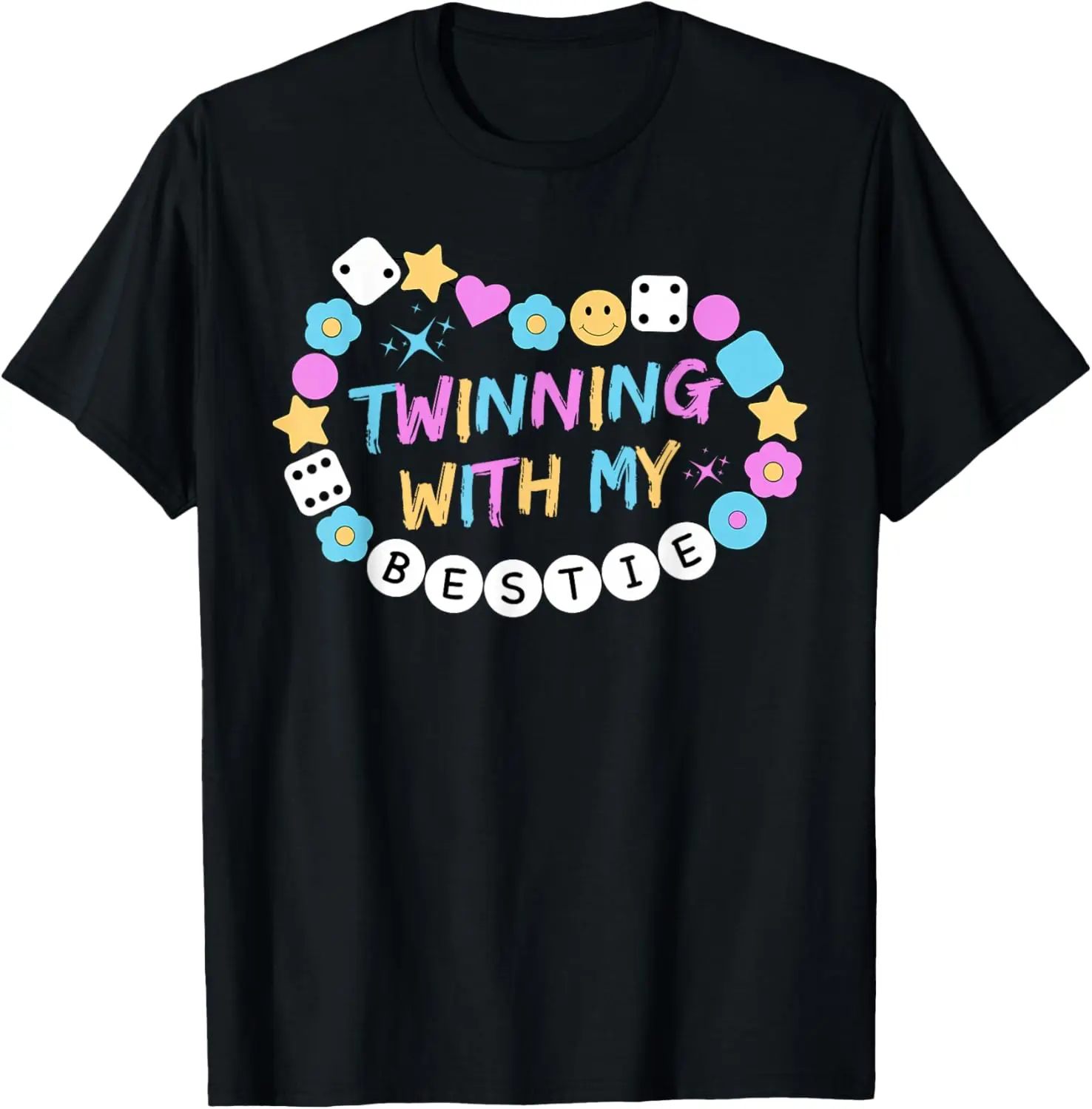 100%cotton Twin Matching Twins Day Friend Twinning with My Bestie Twin T-Shirt