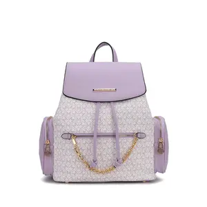 MKF Collection Issah Backpack with Red Top, Multi-Color Design, Durable Construction, Versatile Features for Everyday Use