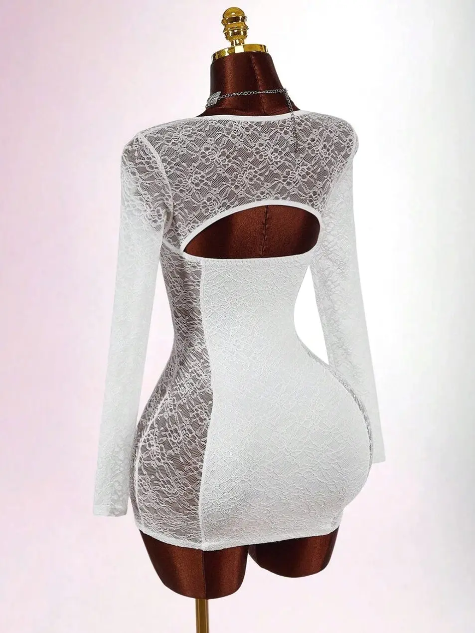 Y2K Sweetheart Neck Contrast Lace Long Sleeve Backless Bodycon Mini Dress White Mesh Clubwear for Women's Party Slim Fit Semi-Sheer - TikTok Shop Y2K Sweetheart Neck Contrast Lace Long Sleeve Backless Bodycon Mini Dress White Mesh Clubwear for Women's Party Slim Fit Semi-Sheer - TikTok Shop