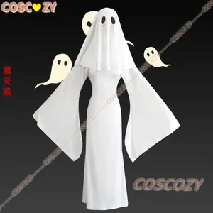Sexy Ghost Costume for Women, White Gothic Dress, Ghost Cosplay Outfit, Halloween Party Dress, Elegant Lady Costume