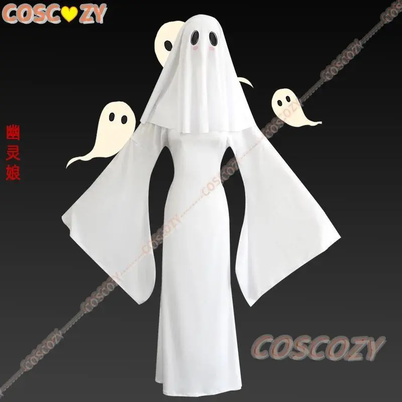 Sexy Ghost Costume for Women, White Gothic Dress, Ghost Cosplay Outfit, Halloween Party Dress, Elegant Lady Costume