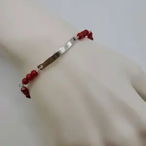 Silver 9.25 Bracelet with Red Beads and Elegant Design for Everyday Wear