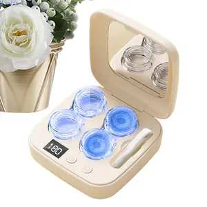 Ultrasonic Contact Lens Cleaner with Mirror 3 Cleaning Modes Portable Automatic Sanitizer Case for Hard Soft Lenses Digital Display 180s Timer Travel Eye Care Essentials Hygiene Tool Beige Artificial Christmas Tree Snow Light Up LED Swing Hammock Chair